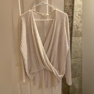 Mikey and Joey ribbed cream blouse